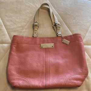 Coach leather pink tote